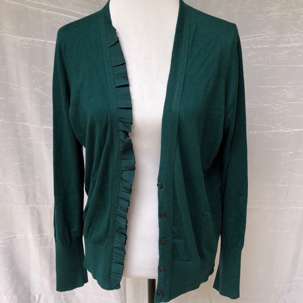 Loft| Ruffle front Cardigan| XL